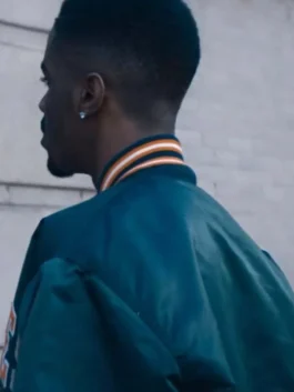 Classic athletic bomber jacket in forest green with a comfortable tailored fit