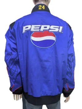 Back view of the blue and white Pepsi JG Racing Jacket at America Jackets.