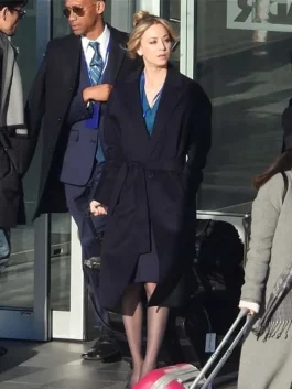 The Flight Attendant Kaley Cuoco Black Coat front
