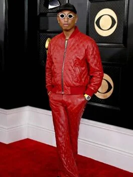 Grammys Awards 2023 Pharell Williams Red Tracksuit