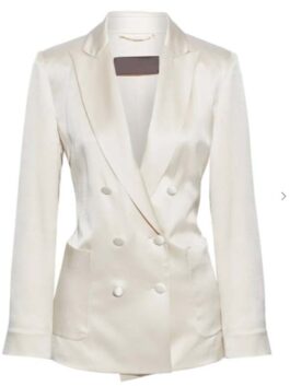 And Just Like Carrie Bradshaw Satin Crepe White Blazer