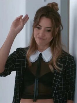 Spin Me Round Aubrey Plaza Checkered Blazer