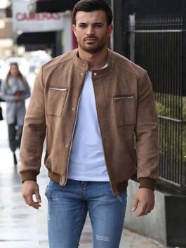 Mike Hassini Suede Bomber Jacket
