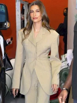 Live with Kelly and Ryan Hailey Bieber Beige Blazer