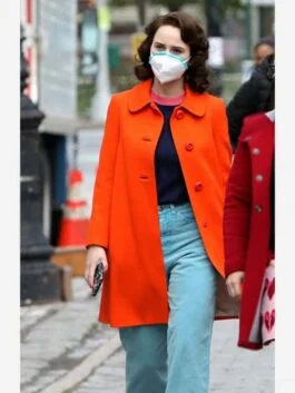 The Marvelous Mrs. Maisel Miriam Maisel Orange Mid-Length Coat