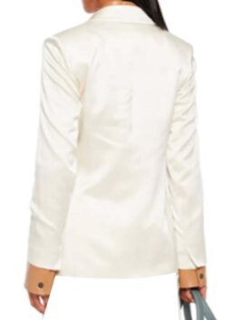 And Just Like Carrie Bradshaw Satin Crepe White Blazer