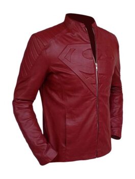 Superman Smallville Maroon Leather Jacket