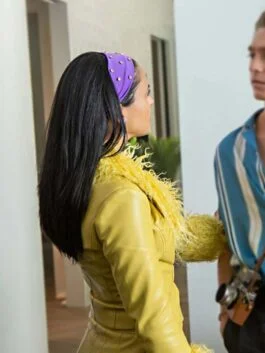 Do Revenge 2022 Drea Yellow Leather Jacket