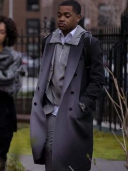 Power Book II Ghost S03 Tariq St. Patrick Grey Trench Coat
