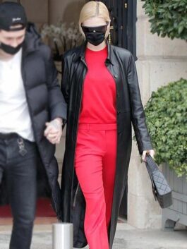 Nicola Peltz Leather Trench Coat