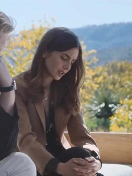 Windfall Lily Collins Brown Coat