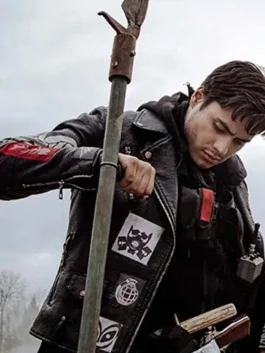 Blood Quantum Lysol Leather Jacket back