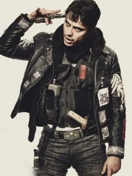 Blood Quantum Lysol Leather Jacket front