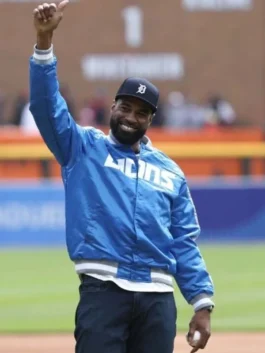 Detroit Lions Calvin Johnson Blue Varsity Jacket