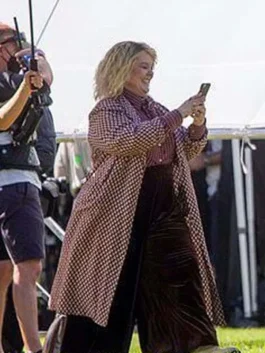 God’s Favorite Idiot Amily Luck Polka Dot Coat back