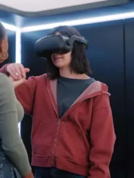 Character-Inspired Red Hooded Sweatshirt with Drawstrings