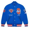 OVO Knicks Blue Varsity Jacket front