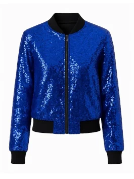 Taylor Swift Blue Sequin Bomber Jacket