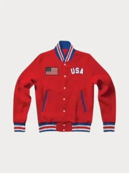 United States Red Letterman Jacket