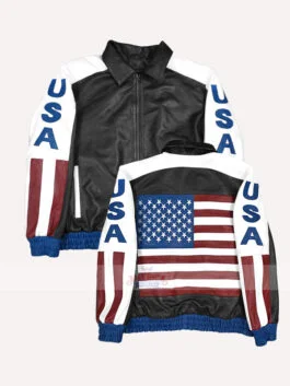 American Flag Vintage Leather Jacket
