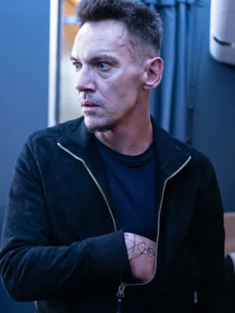 Alex 97 Minutes 2023 Jonathan Rhys Meyers Black Suede Leather Jacket