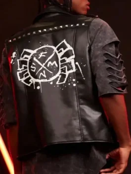 Across the Spider-Verse Spider Punk Leather Vest back