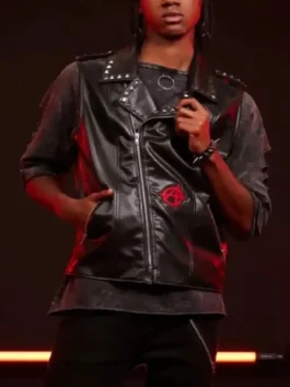 Across the Spider-Verse Spider Punk Leather Vest front