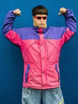 Alien Boy Oliver Tree Jacket in purple and pink stylish streetwear outfit
