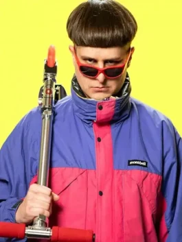 Oliver Tree wearing Purple & Pink Iconic Let Me Down Alien Boy Jacket