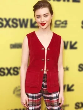 American Born Chinese Premieres 2023 Sydney Taylor Red Vest