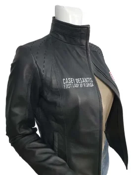 Casey Desantis Black Leather Jacket
