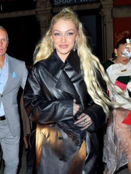 Met Gala 2023 Gigi Hadid Leather Coat