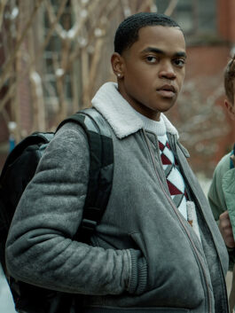 Power Book II S02 Ghost Tariq St Patrick Grey Shearling Jacket