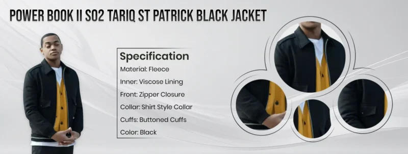 Power Book II S02 Tariq St Patrick Black Jacket
