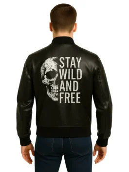 Stay Wild and Free Halloween Black Jacket (Back)