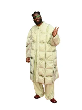 NY Premiere Transformers Tobe Nwigwe Green Puffer Coat