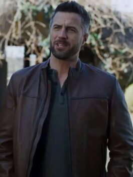 The Wedding Cottage Evan Stanford Brown Leather Jacket