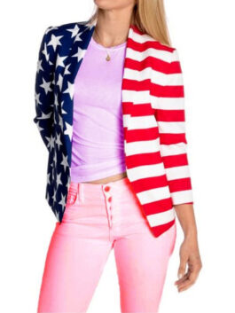 Women Independence Day American Flag Blazer