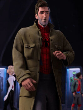 Spider Man Into the Spider-Verse Peter B Parker Green Coat