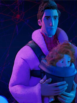 Spider Man Across the Spider-Verse Peter B Parker Pink Coat