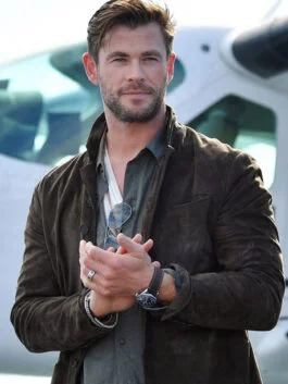 Extraction 2 Chris Hemsworth Brown Leather Jacket