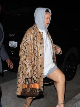 Rihanna Oversized Snakeskin Coat