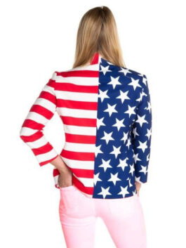 Women Independence Day American Flag Blazer