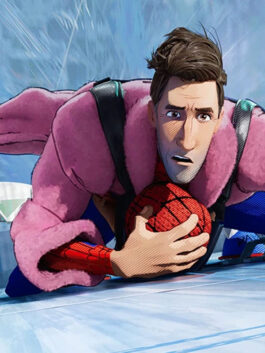 Spider Man Across the Spider-Verse Peter B Parker Pink Coat