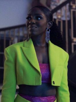 House Party 2023 Mika Lime Green Cropped Jacket