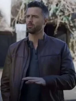 The Wedding Cottage Evan Stanford Brown Leather Jacket