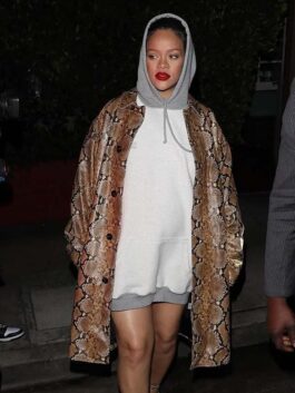Rihanna Oversized Snakeskin Coat