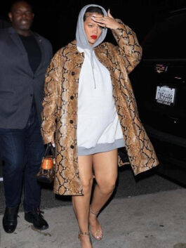 Rihanna Oversized Snakeskin Coat