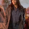 Liv Tyler 911 Lone Star Michelle Blake Grey Cotton Coat