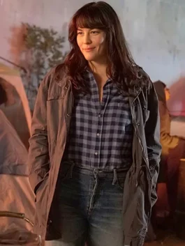 Liv Tyler 911 Lone Star Michelle Blake Grey Cotton Coat